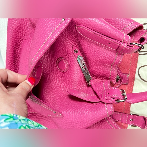 GUC Cole Haan Small Tote Raspberry Raleigh Unit B29527 & Medium Zip Pouch B29544 - Picture 9 of 12